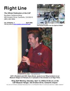 Flight Line The Official Publication of the CAF Southern California Wing 455 Aviation Drive, Camarillo, CA[removed]0064 Vol. XXVIII No. 4