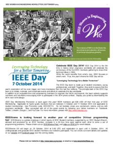 IEEE WOMEN IN ENGINEERING NEWSLETTER | SEPTEMBER[removed]The mission of WIE is to facilitate the recruitment and retention of women