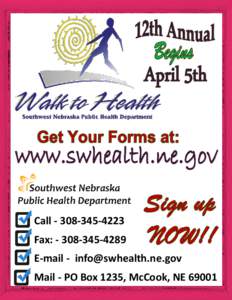 CallFax: - E-mail -  Mail - PO Box 1235, McCook, NE 69001  Southwest Nebraska Public Health Department
