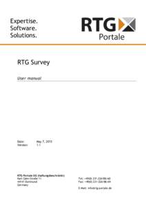 Expertise. Software. Solutions.    RTG Survey