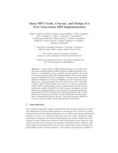 Computing / Parallel computing / Computer programming / Application programming interfaces / Message Passing Interface / Fault-tolerant computer systems / LAM/MPI / MPICH / Open MPI / Computer cluster / SHMEM / Application checkpointing