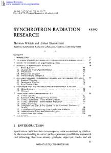 Annual Reviews www.annualreviews.org/aronline Ann. Rev. Nucl. Part. Sci:Copyright © 1978 by Annual Reviews Inc. All rights reserved  SYNCHROTRON RADIATION