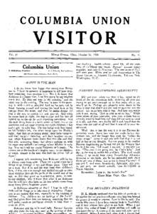 COLUMBIA. UNION  VISITOR Vol. 31  Mount Vernon, Ohio, October 14, 1926