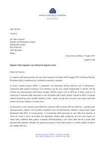 Letter to Mr Marco Scurria, MEP