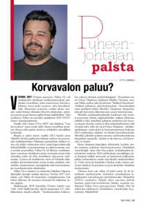 P  uheenjohtajan palsta  V