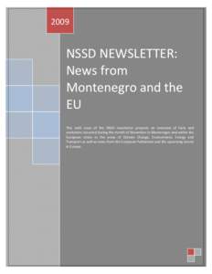 2009  NSSD NEWSLETTER: News from Montenegro and the EU