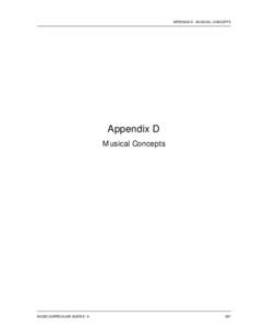 APPENDIX D - MUSICAL CONCEPTS  Appendix D Musical Concepts  MUSIC CURRICULUM GUIDE K - 6