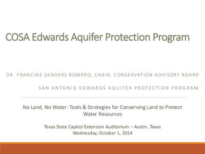 Edwards Aquifer / Geology of Texas / San Antonio / Urban park / Cosa / Geography of Texas / Texas / Geography of the United States