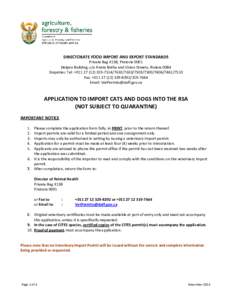 Microsoft Word - importation of cats and dogs to SA not subject to quarantine.doc