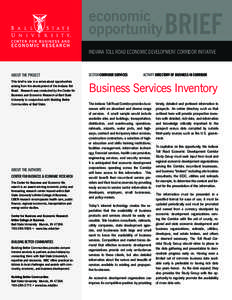 economic opportunity BRIEF  INDIANA TOLL ROAD ECONOMIC DEVELOPMENT CORRIDOR INITIATIVE