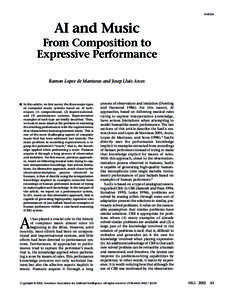 Articles  AI and Music From Composition to Expressive Performance Ramon Lopez de Mantaras and Josep Lluis Arcos
