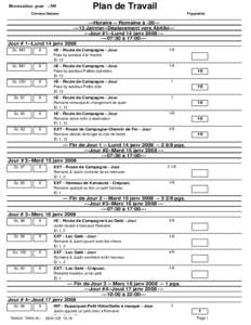 Romaine par -30  Plan de Travail Chrono/Saison
