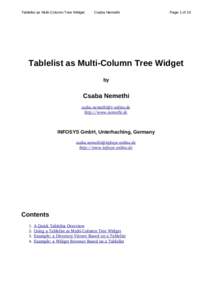 Tablelist as Multi-Column Tree Widget  Csaba Nemethi Page 1 of 10