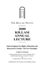 T HE K ILLAM T RUSTS[removed]KILLAM ANNUAL LECTURE