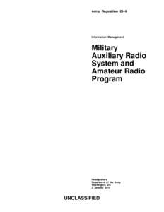 Army Regulation 25–6  Information Management Military Auxiliary Radio