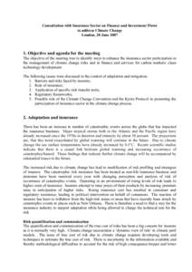 Financial institutions / Institutional investors / Climate change policy / Insurance / Climate change mitigation / Adaptation to global warming / Alternative risk transfer / Risk / Risk purchasing group / Financial economics / Investment / Economics