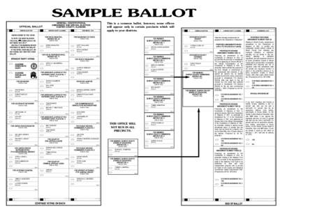 SAMPLE BALLOT GENERAL, CONSTITUTIONAL AMENDMENT AND SPECIAL ELECTION SUMTER COUNTY, ALABAMA  ABSENTEE