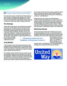 United Way  U nited Way of Utah County Turns to Veracity Networks for Industry-Leading Connectivity and Fiber Speed