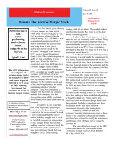 Mergers and acquisitions / Stock market / Financial markets / Financial regulation / Corporate finance / Reverse takeover / Short / Stock / Alternative public offering / Financial economics / Business / Finance