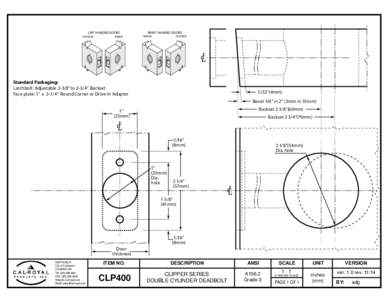 Template - CLP400, Double Cylinder Deadbolt