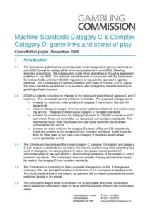 Category C and D game links and speed of play - consultation - November 2008