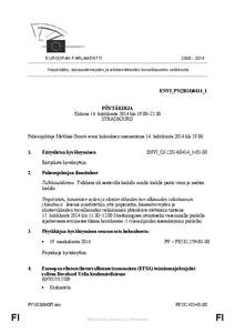 [removed]EUROOPAN PARLAMENTTI Ympäristön, kansanterveyden ja elintarvikkeiden turvallisuuden valiokunta