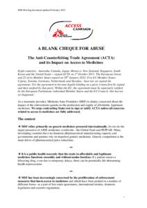 Civil law / Business / World Trade Organization / Monopoly / Computer law / Anti-Counterfeiting Trade Agreement / Agreement on Trade-Related Aspects of Intellectual Property Rights / Doha Declaration / Trademark / Intellectual property law / Law / Counterfeit consumer goods