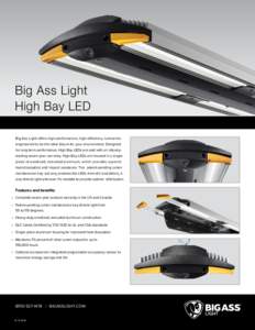 Big Ass Light High Bay LED Big Ass Light offers high-performance, high-efficiency luminaires engineered to be the ideal fixture for your environment. Designed for long-term performance, High Bay LEDs are sold with an ind