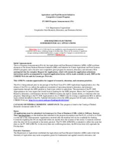 Agronomy / Economy of the United States / Cooperative State Research /  Education /  and Extension Service / United States Department of Agriculture / Initiative for Future Agriculture and Food Systems / Agricultural Research /  Extension /  and Education Reform Act / Food /  Conservation /  and Energy Act / Cooperative extension service / Agricultural science / Agriculture / Agriculture in the United States / Rural community development