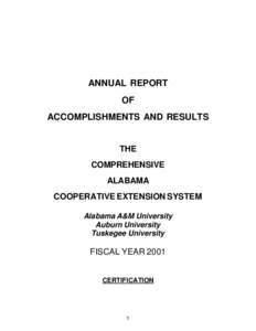 ANNUAL REPORT OF ACCOMPLISHMENTS AND RESULTS THE COMPREHENSIVE