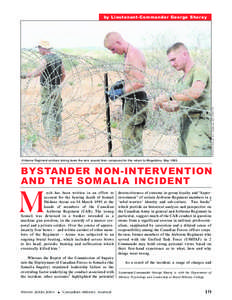 CFB Halifax Photo by Pte C. Stephenson, HSC[removed]by Lieutenant-Commander George Shorey Airborne Regiment soldiers taking down the wire around their compound for the return to Mogadishu, May 1993.