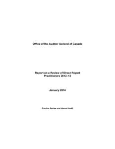 Report on a Review of Direct Report Practitioners 2012–13