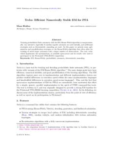 JMLR: Workshop and Conference Proceedings 21:249–253, 2012  The 11th ICGI Treba: Efficient Numerically Stable EM for PFA Mans Hulden
