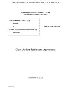 Federal Rules of Civil Procedure / Class action / Bureau of Indian Affairs / Hodel v. Irving / Elouise P. Cobell / Center for Class Action Fairness / Law / Cobell v. Salazar / Lawsuits