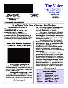 The Voter League of Women Voters of Central New Mexico February 2014 League of Women Voters of Central New Mexico