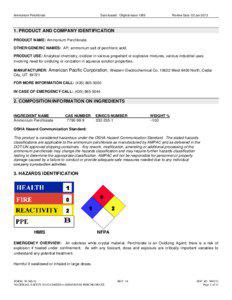 Ammonium Perchlorate  Date Issued: Original issue 1989