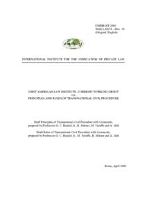 UNIDROIT 2003 Study LXXVI – Doc. 10 (Original: English) INTERNATIONAL INSTITUTE FOR THE UNIFICATION OF PRIVATE LAW ==============================================================