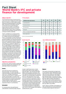 Fact Sheet World Bank’s IFC and private finance for development What is the IFC? The International Finance Corporation (IFC) is the private sector lending arm of the World