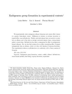 Endogenous group formation in experimental contests Luisa Herbst Kai A. Konrad  Florian Morath