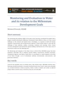 Aquatic ecology / Environmental science / Capacity building / Water resources / Integrated Water Resources Management / Water quality / Sustainable development in an urban water supply network / Water resource policy / Water / Environment / Water management