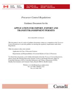 Guidance Document for the Application for Import, Export and Transit/Transhipment Permits