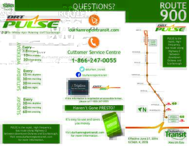 ROUTE  QUESTIONS? durhamregiontransit.com  MARY ST