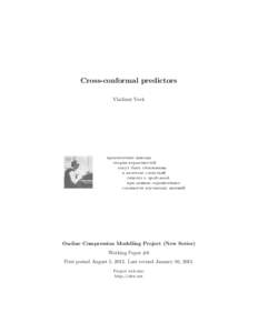 Cross-conformal predictors Vladimir Vovk praktiqeskie vyvody teorii verotnoste mogut byt~ obosnovany