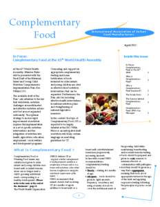 Complementary Food International Association of Infant Food Manufacturers