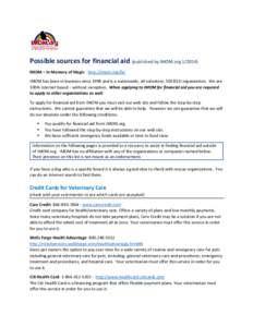 Possible sources for financial aid (published by IMOM.org[removed]IMOM – In Memory of Magic - http://imom.org/fa/ IMOM has been in business since 1998 and is a nationwide, all volunteer, 501©(3) organization. We are 1