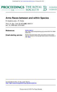 Downloaded from rspb.royalsocietypublishing.org on February 26, 2010  Arms Races between and within Species