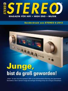 ®  ® MAGAZIN FÜR HIFI • HIGH END • MUSIK Sonderdruck aus STEREO