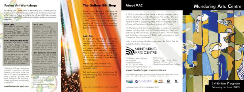 Mundaring Arts Centre  Fusion Art Workshops The Gallery Gift Shop