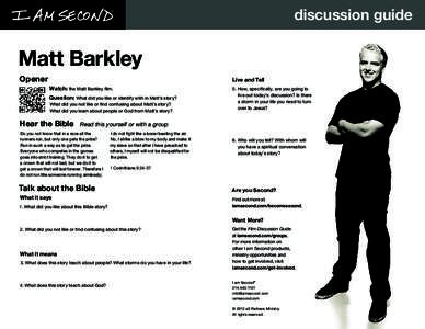 discussion guide  Matt Barkley Opener  Live and Tell