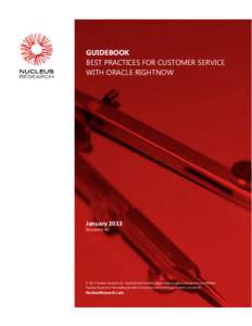 Microsoft Word - n2 - Guidebook - Best practices for customer service with Oracle RightNow.doc